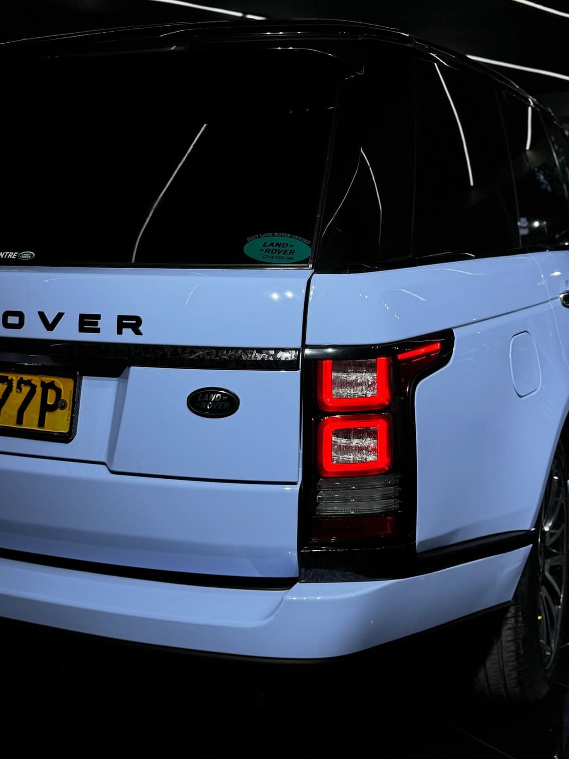 Range Rover Mist Blue wrap — front detail